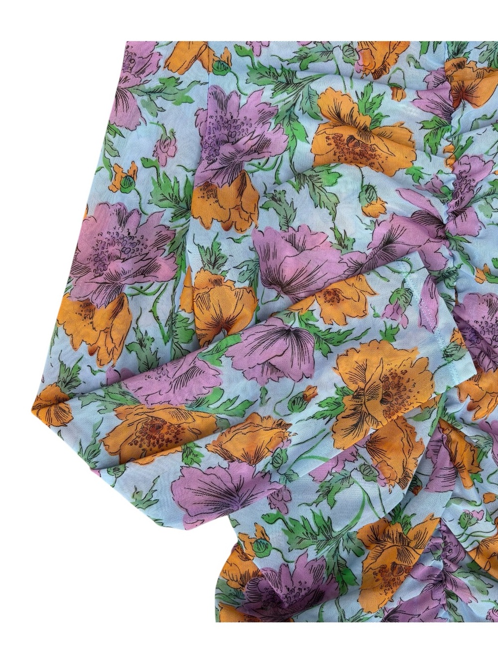 NWOT Veronica Beard Myrna Ruched Floral-Print Tulle Top Size 10 - Picture 6 of 14